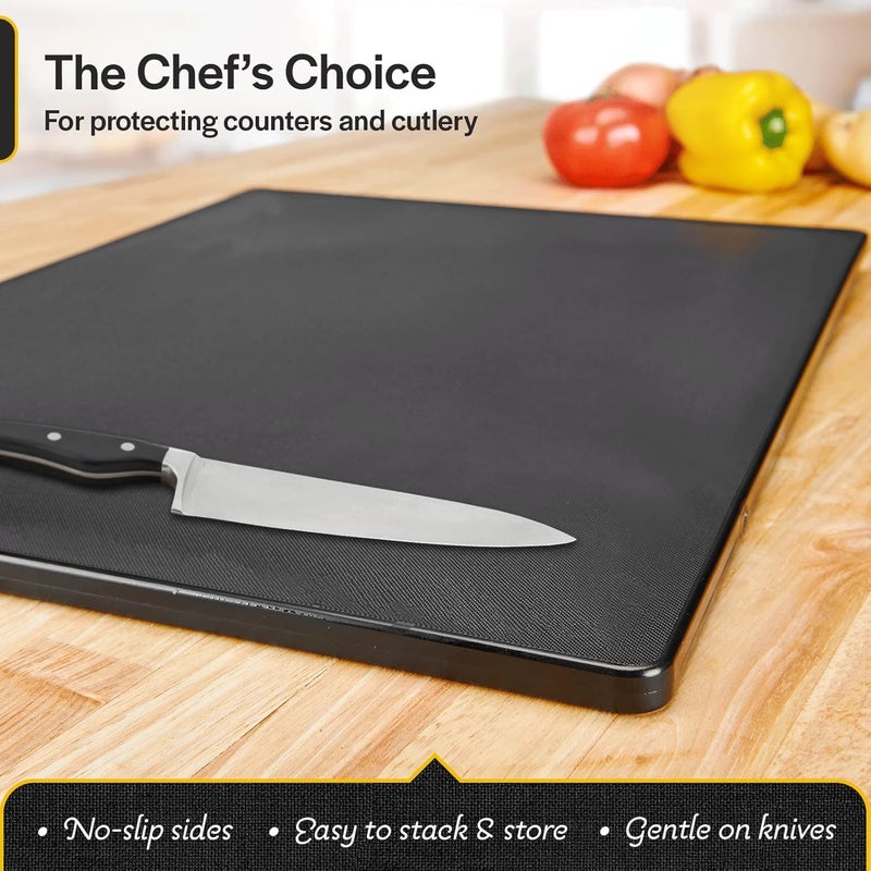 Thirteen Chefs Black Plastic Cutting Board - 18 x 12 Inch Large, 1/2" Thick HDPE Poly for Restaurants and Commercial Kitchens, NSF Stamped - Image 4